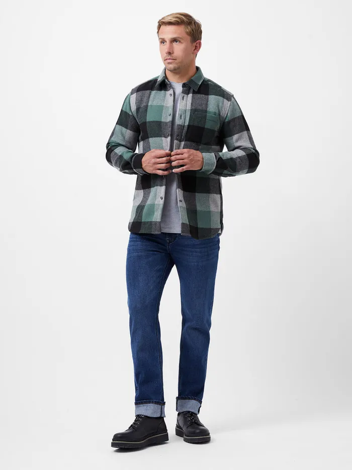 Man Shirts French Connection Neve Check Shirt Green Check Man Shirts French Connection Neve Check Shirt Green Check