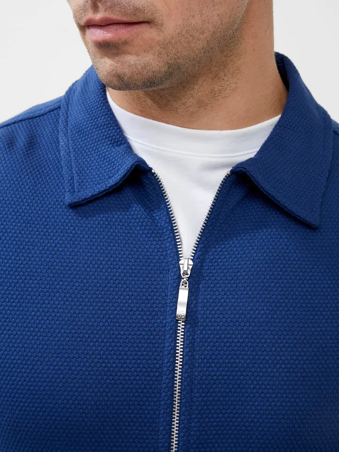 Man Shirts French Connection Popcorn ZipThrough Shirt Navy Man Shirts French Connection Popcorn ZipThrough Shirt Navy