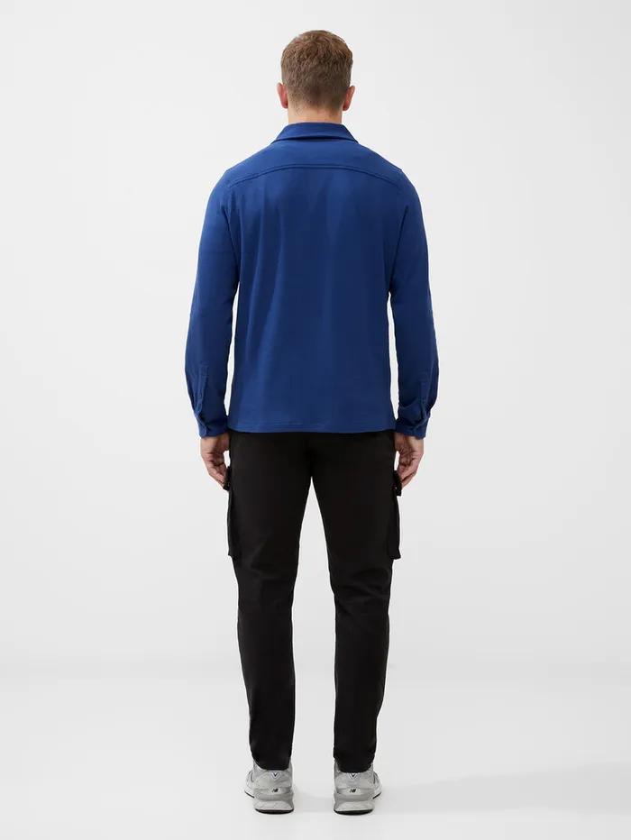 Man Shirts French Connection Popcorn ZipThrough Shirt Navy Man Shirts French Connection Popcorn ZipThrough Shirt Navy