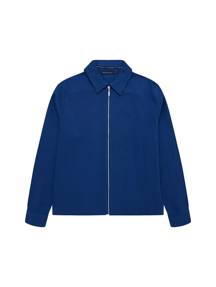 Man Shirts French Connection Popcorn ZipThrough Shirt Navy Man Shirts French Connection Popcorn ZipThrough Shirt Navy