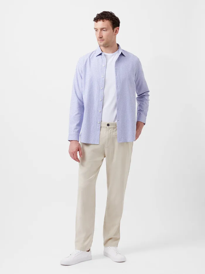 Man Shirts French Connection Regular Fit Classic Collar Check Shirt Blue Check