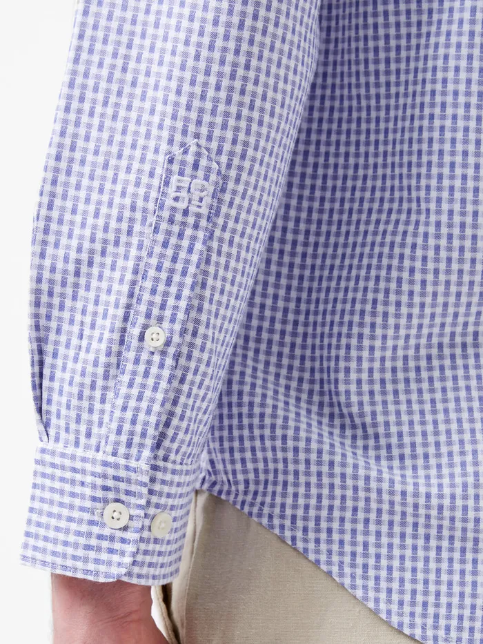 Man Shirts French Connection Regular Fit Classic Collar Check Shirt Blue Check