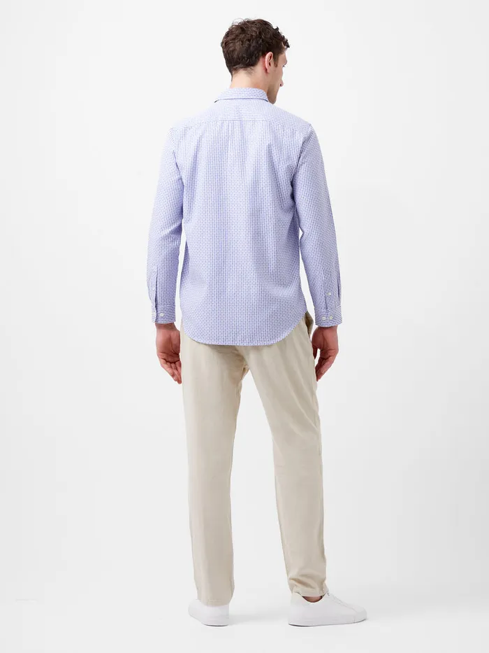 Man Shirts French Connection Regular Fit Classic Collar Check Shirt Blue Check
