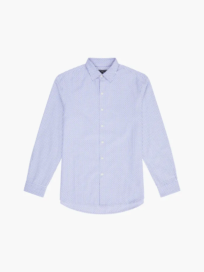 Man Shirts French Connection Regular Fit Classic Collar Check Shirt Blue Check