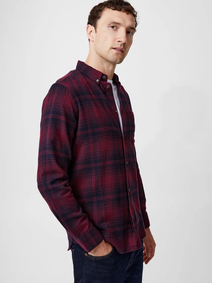 Man Shirts French Connection Scot Flannel Long Sleeve Shirt Chateuxmarine