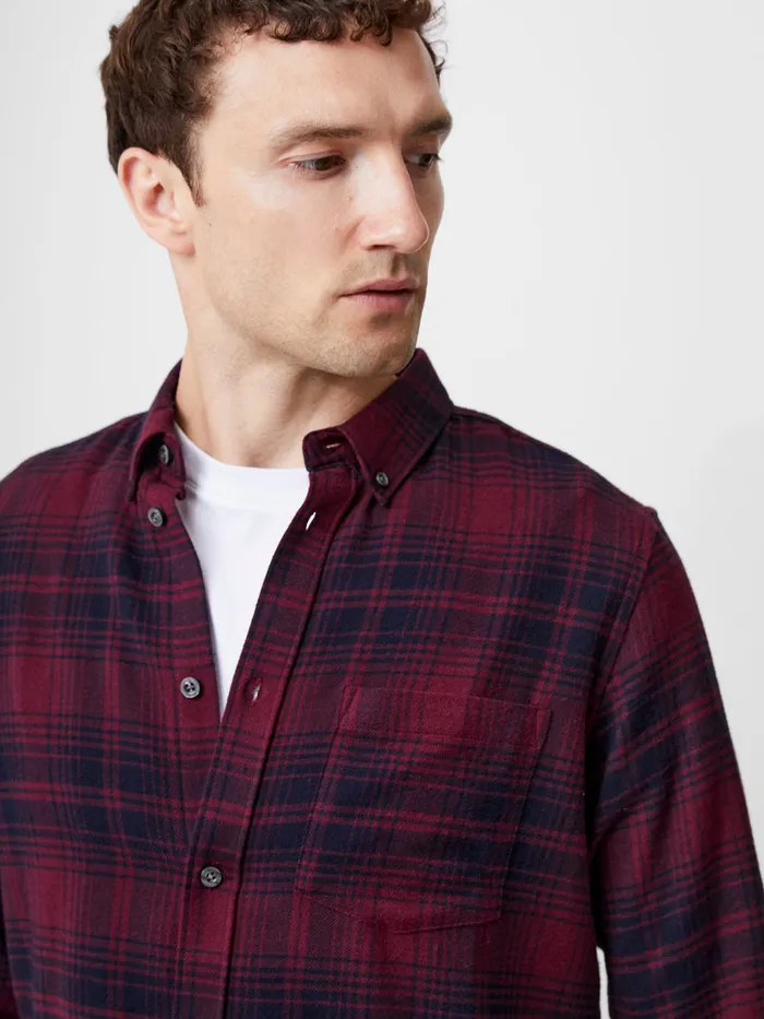 Man Shirts French Connection Scot Flannel Long Sleeve Shirt Chateuxmarine