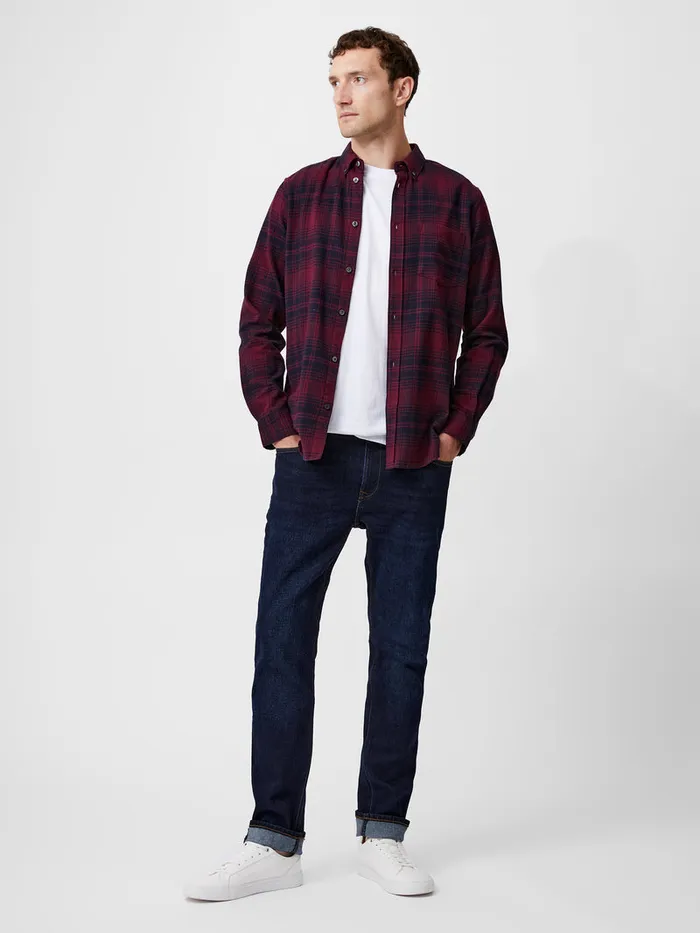 Man Shirts French Connection Scot Flannel Long Sleeve Shirt Chateuxmarine