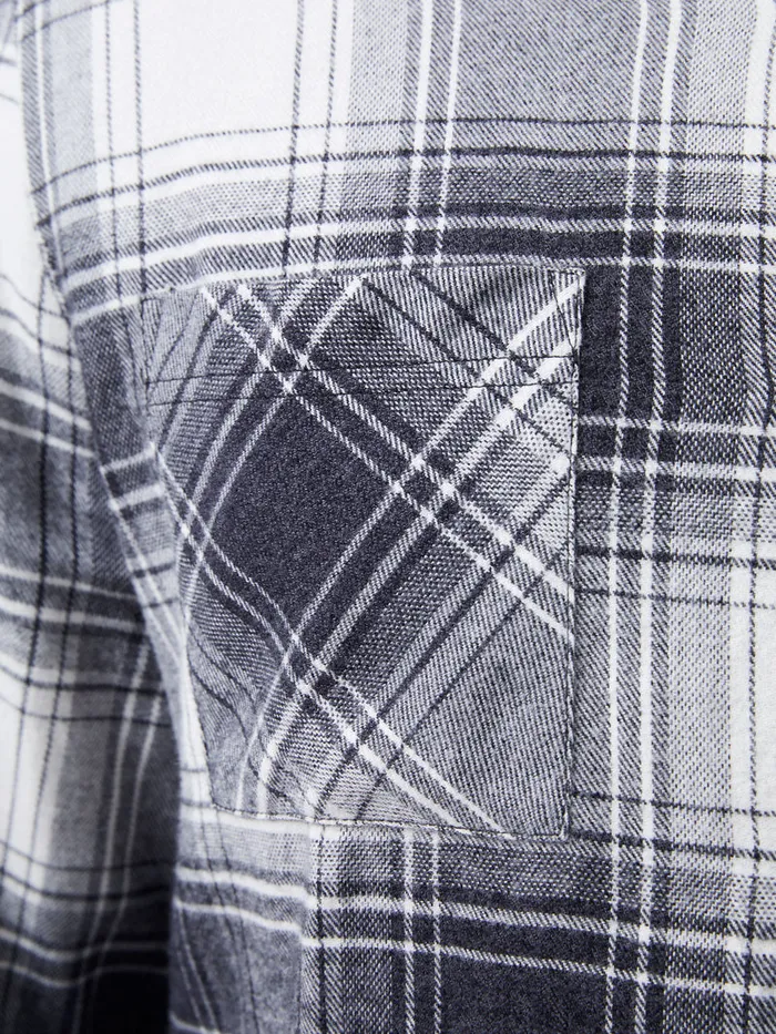 Man Shirts French Connection Two Pocket Flannel Shirt Black Check