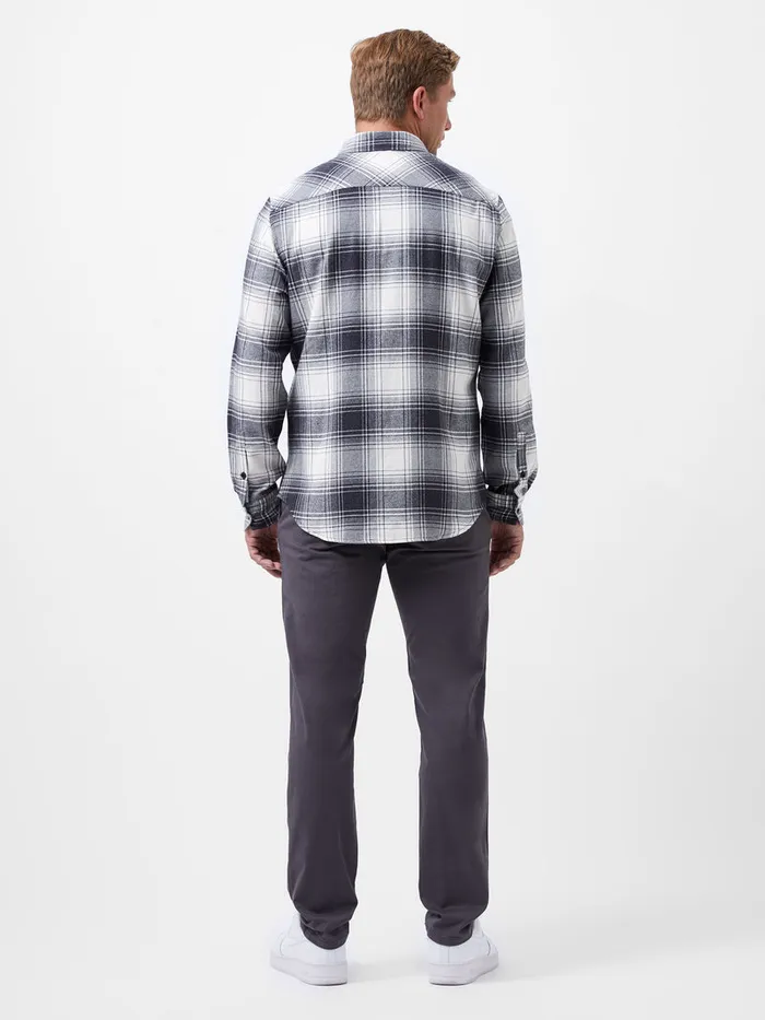 Man Shirts French Connection Two Pocket Flannel Shirt Black Check