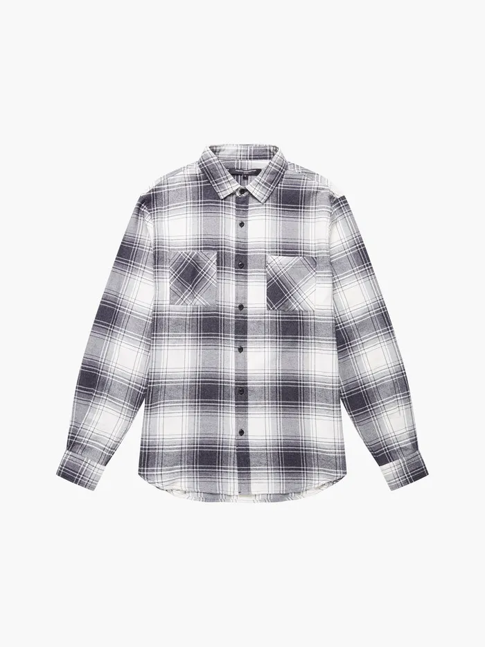 Man Shirts French Connection Two Pocket Flannel Shirt Black Check
