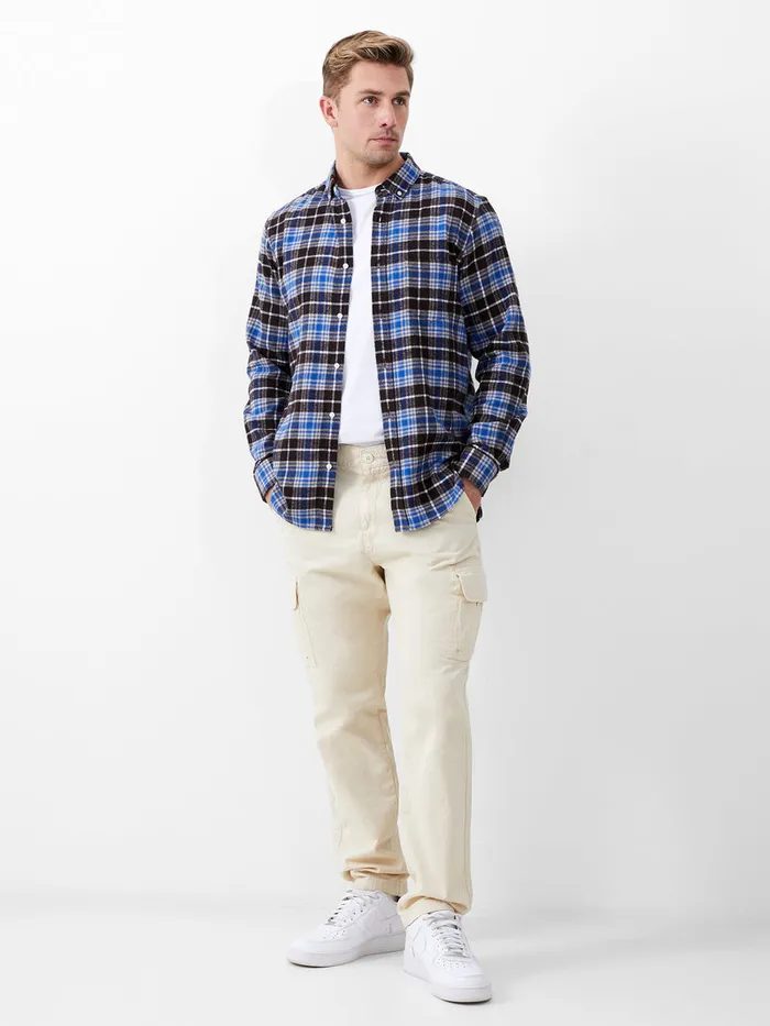 Man Shirts French Connection Zermatt Flannel Regular Fit Shirt Blue Check Multi Man Shirts French Connection Zermatt Flannel Regular Fit Shirt Blue Check Multi