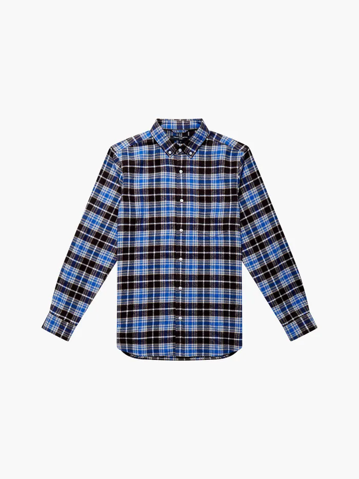 Man Shirts French Connection Zermatt Flannel Regular Fit Shirt Blue Check Multi Man Shirts French Connection Zermatt Flannel Regular Fit Shirt Blue Check Multi