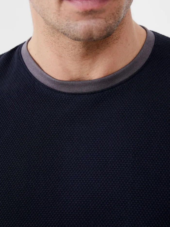 Man TShirts and Polo Shirts French Connection Crew Neck Popcorn TShirt Navygrey Man TShirts and Polo Shirts French Connection Crew Neck Popcorn TShirt Navygrey