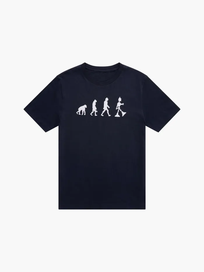 Man TShirts and Polo Shirts French Connection Embroidered Evolution Graphic TShirt Black Man TShirts and Polo Shirts French Connection Embroidered Evolution Graphic TShirt Black