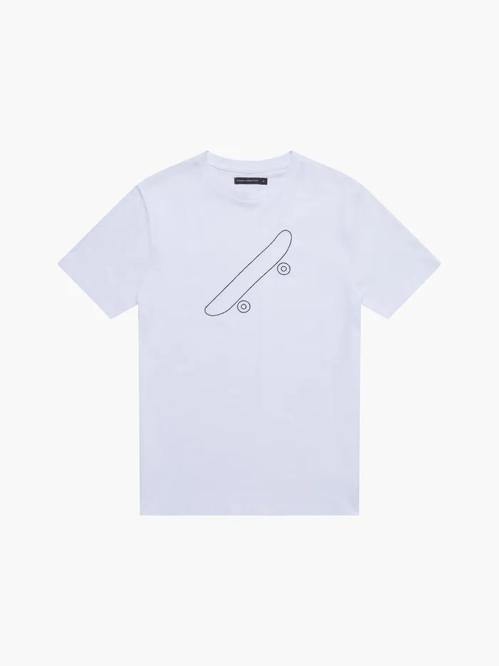 Man TShirts and Polo Shirts French Connection Embroidered Skateboard Graphic TShirt White Man TShirts and Polo Shirts French Connection Embroidered Skateboard Graphic TShirt White