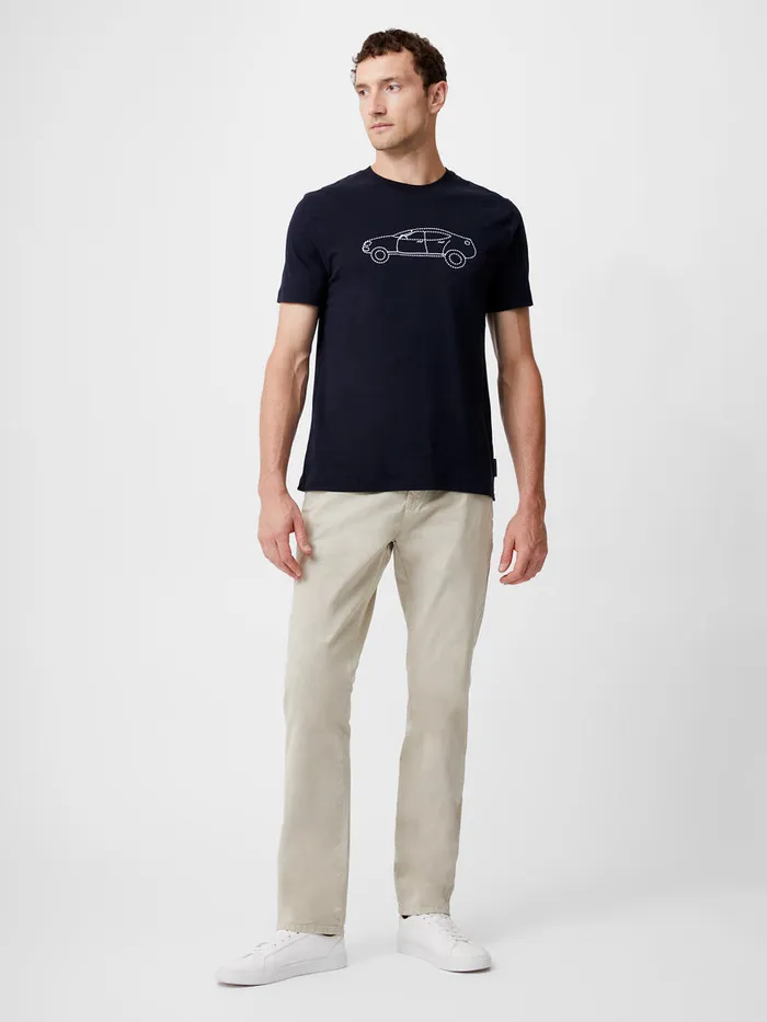 Man TShirts and Polo Shirts French Connection Embroidered Sports Car Graphic TShirt Marine Man TShirts and Polo Shirts French Connection Embroidered Sports Car Graphic TShirt Marine
