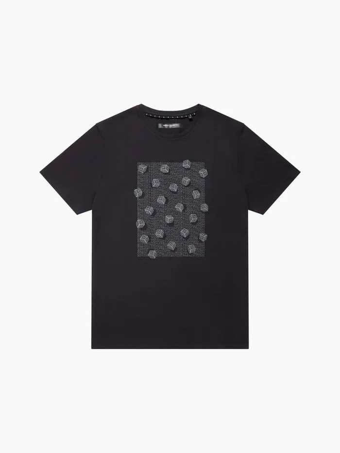 Man TShirts and Polo Shirts French Connection Mini Dice Organic Graphic TShirt Black Man TShirts and Polo Shirts French Connection Mini Dice Organic Graphic TShirt Black