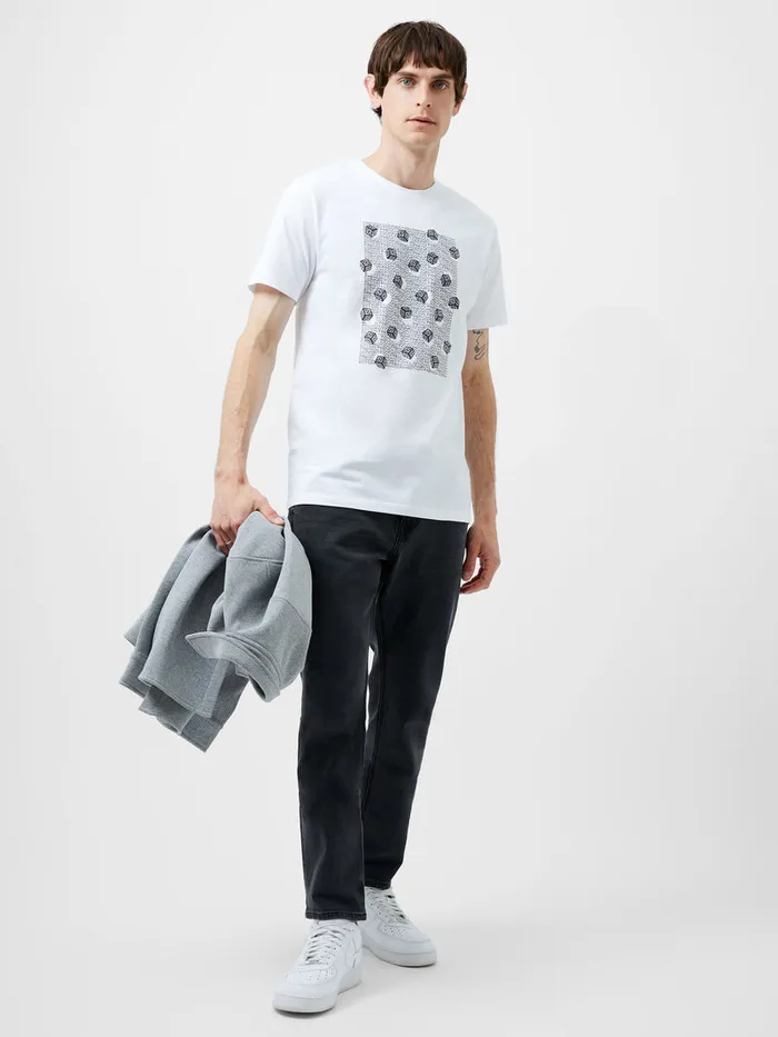 Man TShirts and Polo Shirts French Connection Mini Dice Organic Graphic TShirt White Man TShirts and Polo Shirts French Connection Mini Dice Organic Graphic TShirt White