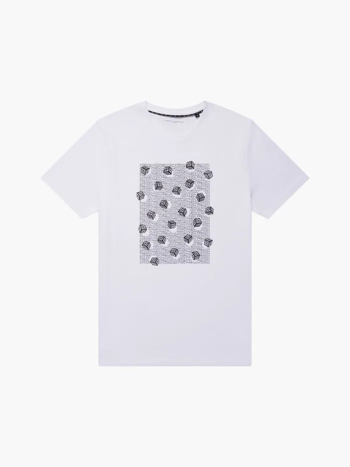Man TShirts and Polo Shirts French Connection Mini Dice Organic Graphic TShirt White Man TShirts and Polo Shirts French Connection Mini Dice Organic Graphic TShirt White