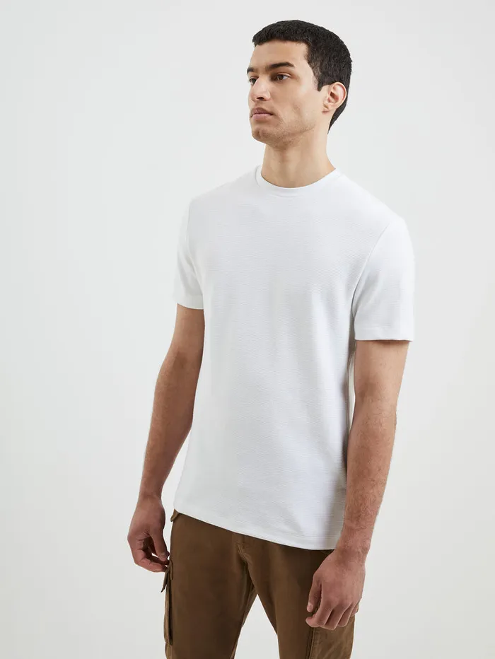 Man TShirts and Polo Shirts French Connection Ottoman Crew TShirt Linen White