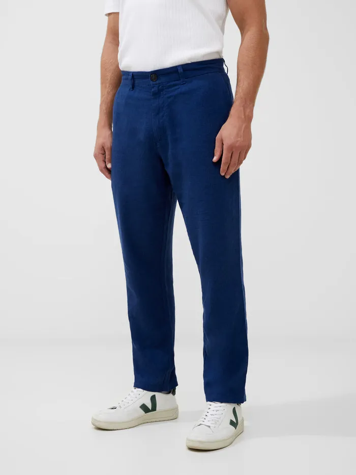 Man Trousers French Connection Linen Blend Trousers Navy