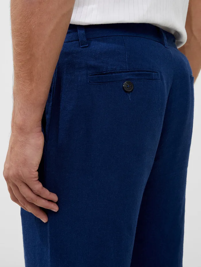 Man Trousers French Connection Linen Blend Trousers Navy