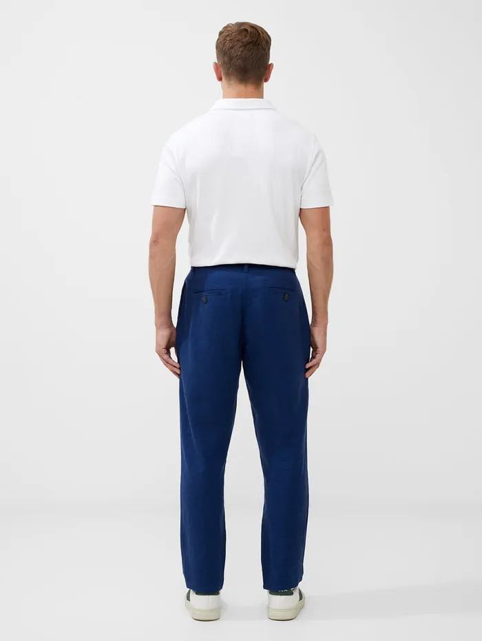 Man Trousers French Connection Linen Blend Trousers Navy