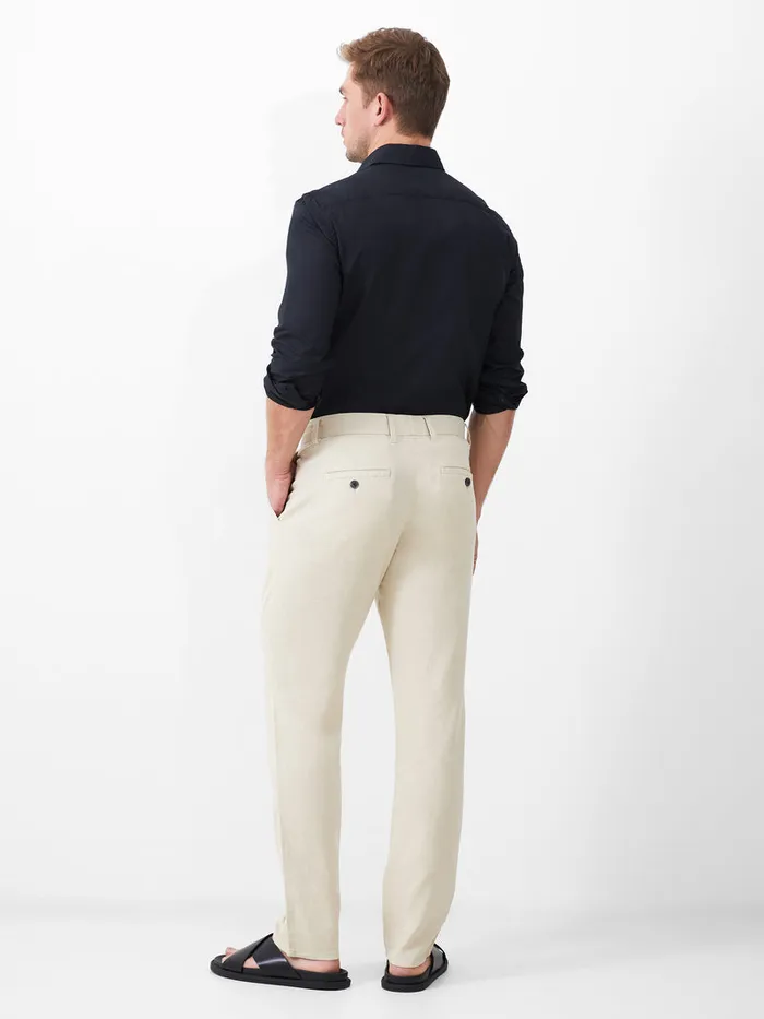 Man Trousers French Connection Linen Blend Trousers Stone Man Trousers French Connection Linen Blend Trousers Stone