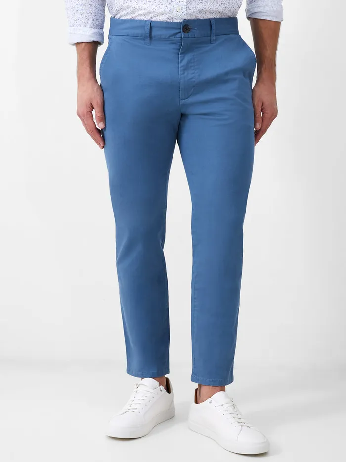 Man Trousers French Connection Stretch Chino Trousers Steel Blue Man Trousers French Connection Stretch Chino Trousers Steel Blue