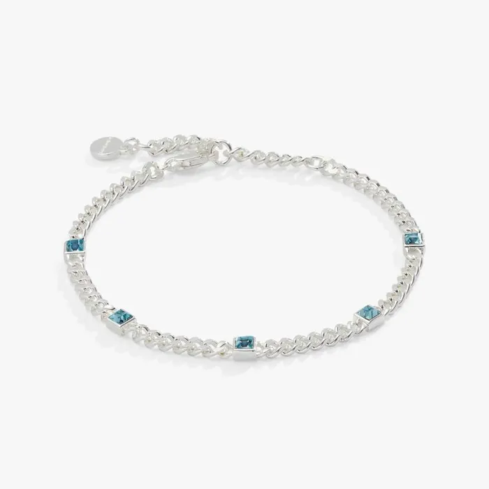 March Birthstone Aquamarine Curb Chain Bracelet Silver Women Alex And Ani Luck March Birthstone Aquamarine Curb Chain Bracelet Silver Women Alex And Ani Luck