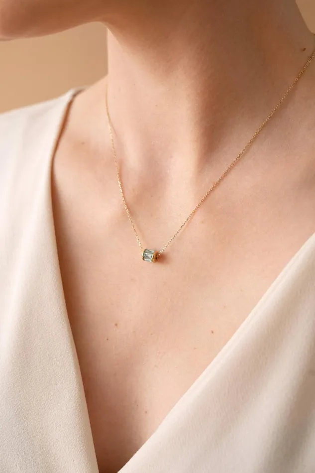 March Birthstone Precious Pendant Necklace 14kt Gold Over Sterling Silver Women Alex And Ani Wedding Engagement
