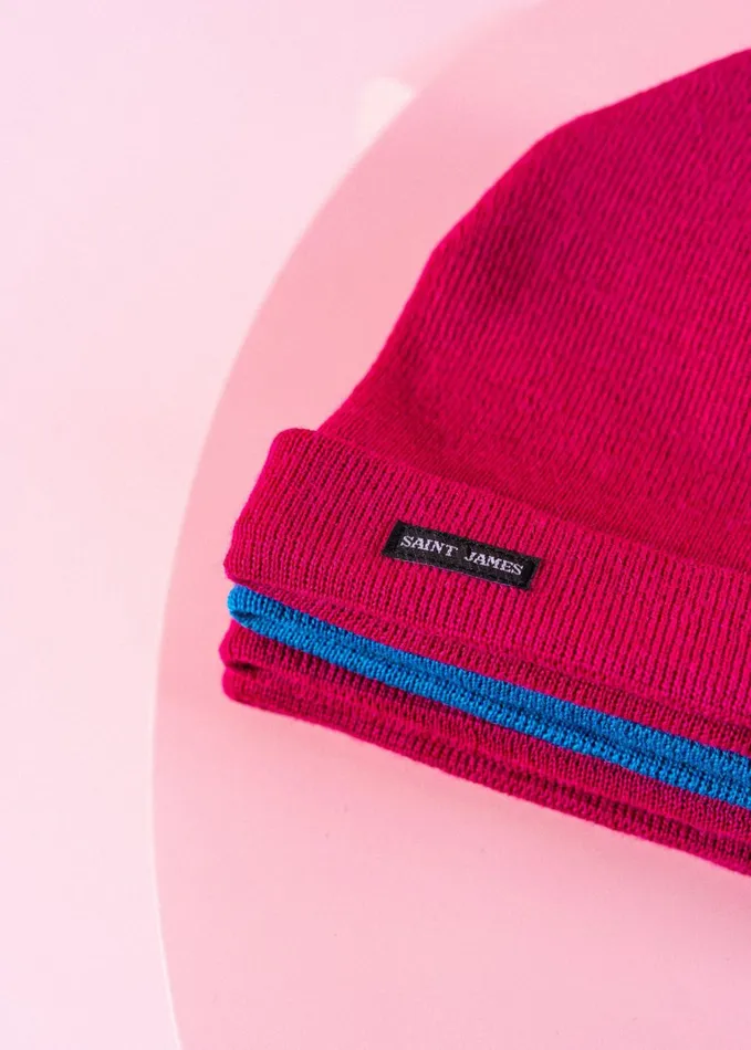 Maree Beanie Soft Wool Nautical Beanie Magenta Women Saint James Hats and Beanies Maree Beanie Soft Wool Nautical Beanie Magenta Women Saint James Hats and Beanies