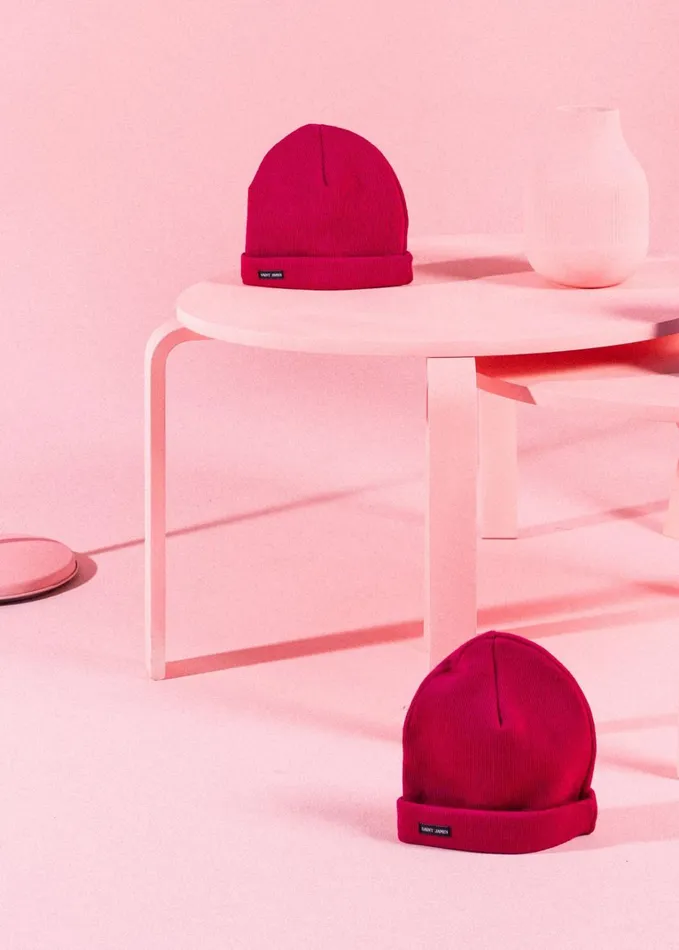 Maree Beanie Soft Wool Nautical Beanie Magenta Women Saint James Hats and Beanies