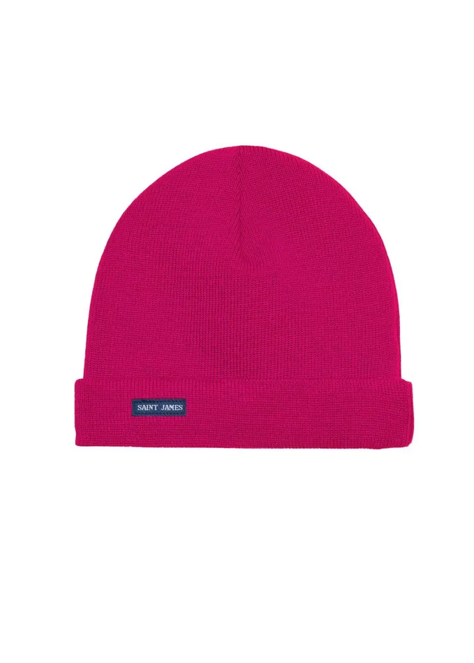 Maree Beanie Soft Wool Nautical Beanie Magenta Women Saint James Hats and Beanies