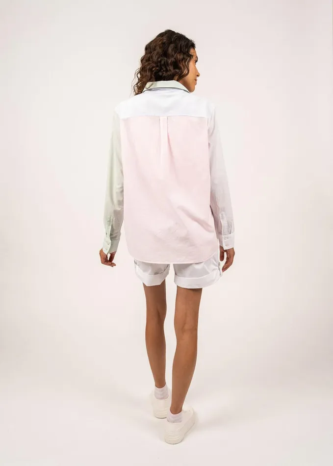 Marta ColorBlock Shirt With Long Sleeves 100 Cotton Multico Women Saint James TShirts and Tops