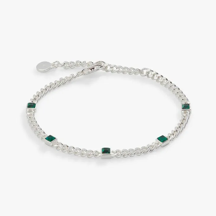 May Birthstone Emerald Curb Chain Bracelet Gold Women Alex And Ani Luck Prosperity
