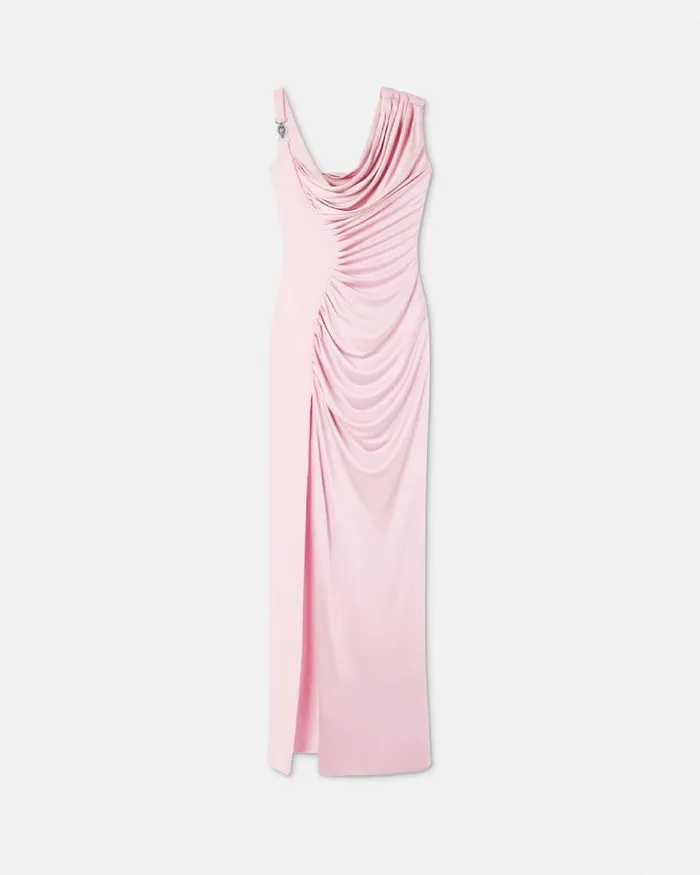 Medusa 03995 Draped Gown Light Pink Women Versace Dresses