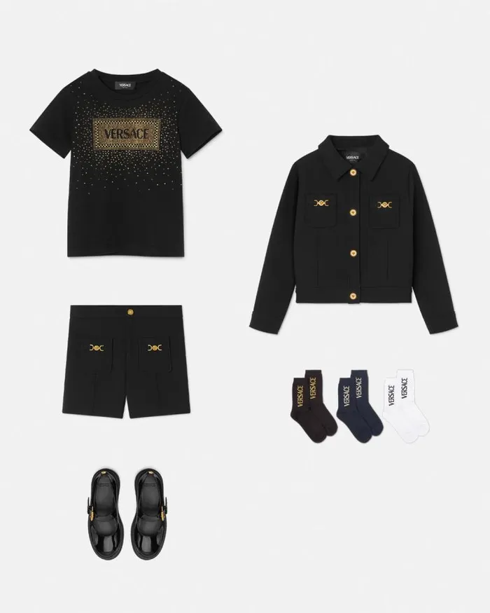 Medusa 03995 Kids Shorts Black Children Versace Clothing