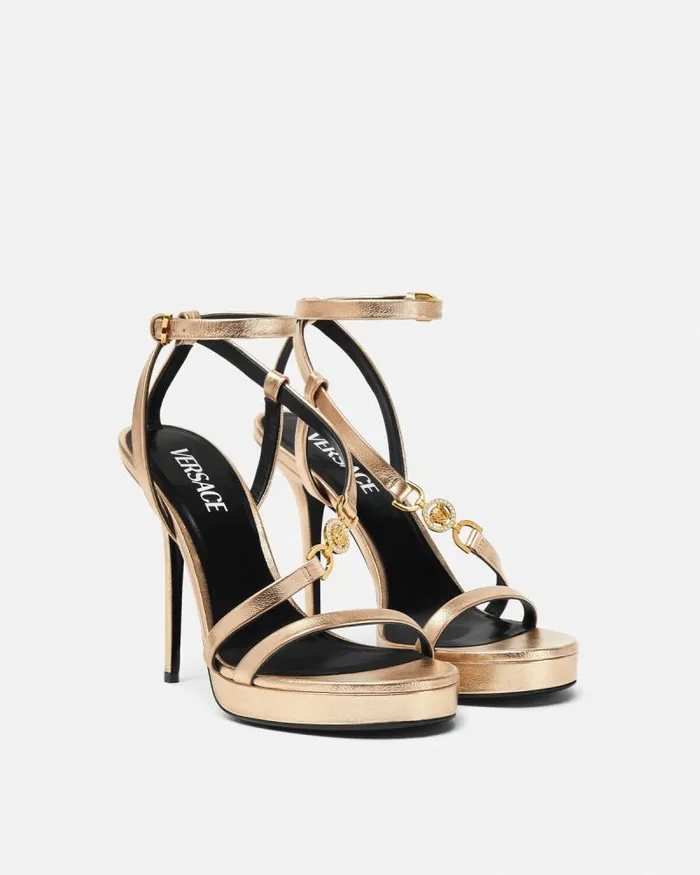 Medusa 03995 Metallic Sandals 115 Mm Gold Women Versace Sandals