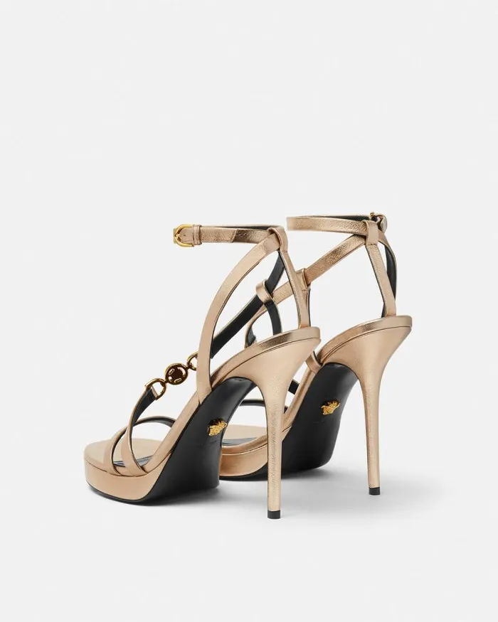 Medusa 03995 Metallic Sandals 115 Mm Gold Women Versace Sandals