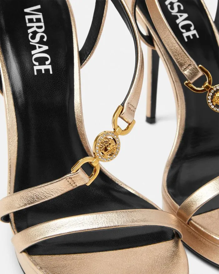 Medusa 03995 Metallic Sandals 115 Mm Gold Women Versace Sandals