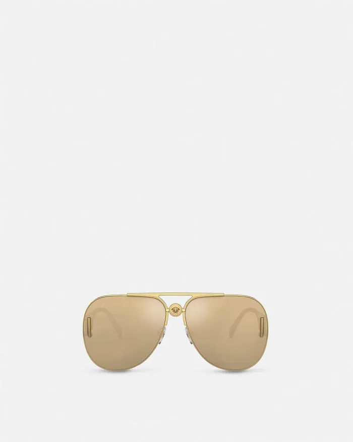 Medusa 03995 Pilot Sunglasses Gold WomenMen Versace Sunglasses