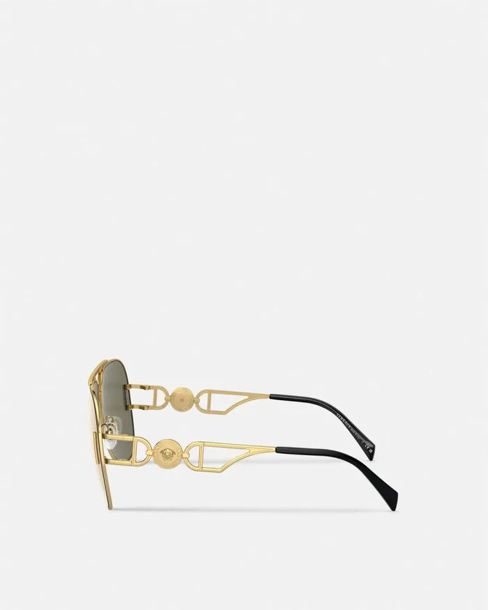 Medusa 03995 Pilot Sunglasses Gold WomenMen Versace Sunglasses