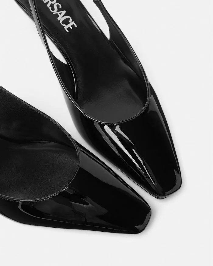 Medusa 03995 Slingback Pumps 40 Mm Blackgold Women Versace Pumps and Slingbacks