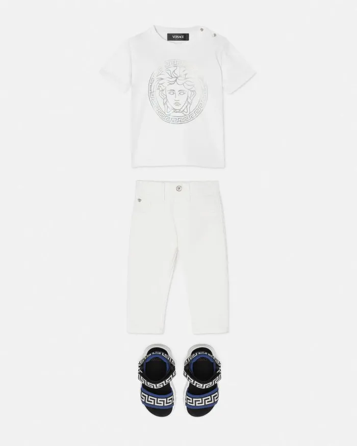 Medusa Baby TShirt Whitesilver Children Versace Clothing