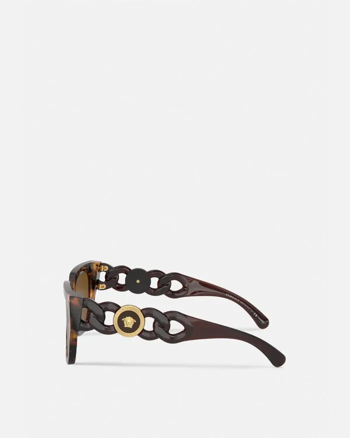 Medusa Chain Sunglasses Havana Women Versace Sunglasses