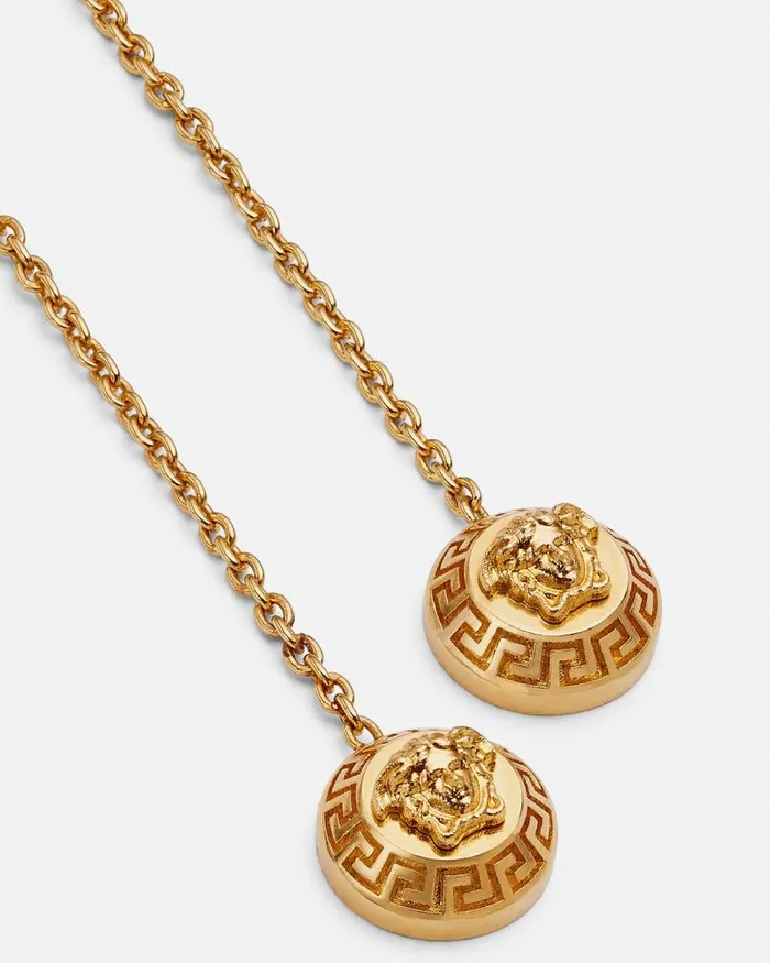 Medusa Drop Earrings Light Gold Women Versace Earrings