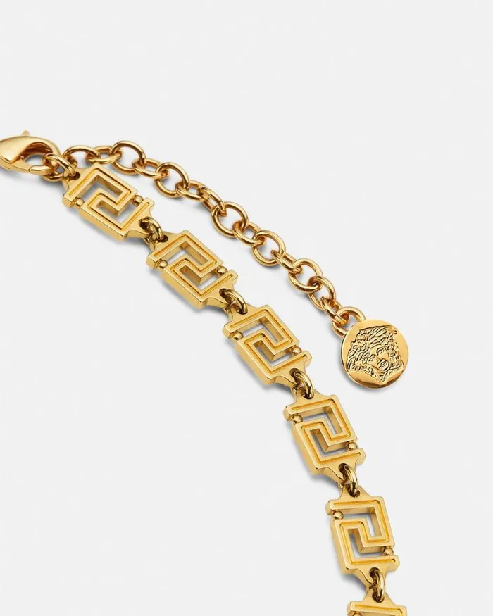 Medusa Greca Necklace Light Gold WomenMen Versace Necklaces