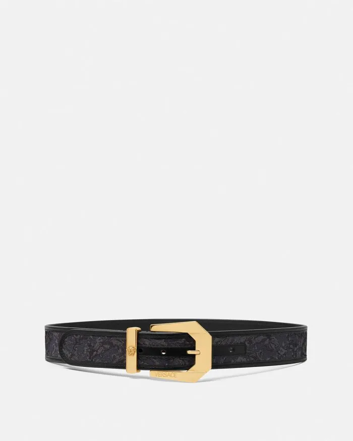 Medusa Heritage Barocco Jacquard Belt 4 Cm Blackprint Women Versace Belts