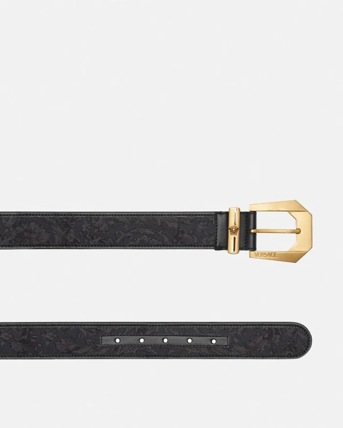 Medusa Heritage Barocco Jacquard Belt 4 Cm Blackprint Women Versace Belts